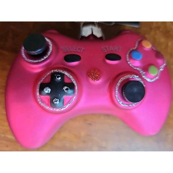 ROBERT STANLEY Pink Blown Glass XBOX Video Game Controller Christmas Ornament 4" - Picture 2 of 3